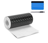 NewL Rouleau de Film Vinyle en Fibre de Carbone 3D - Convient pour Une Utilisation Automobile - avec Couteau et Une Petite raclette Noir 10cm x 900cm