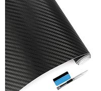 NewL Rouleau de Film Vinyle en Fibre de Carbone 3D - Convient pour Une Utilisation Automobile - avec Couteau et Une Petite raclette - 45cm x 150cm