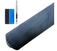 NewL Ruban en daim élastique auto-adhésif pour rénovation et modification de tableau de bord de voiture intérieur, autocollants en rouleau de cuir DIY （Bleu foncé， 100cm x 150cm)
