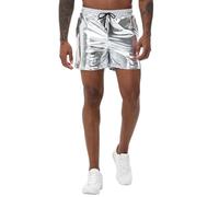 NewL Short élastique pour Homme Doré métallisé Brillant Disco Dance Party, Argenté., M