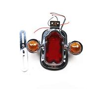 Newland2019 Chrome Moto Tomstone Feu Arrière Clignotant Ensemble pour Harley 05-12 Deluxe 05-07 Springer Classic FL Garde-Boue Arrière 1973/1998 Grand 1947/1954 Cruiser Chopper Custom