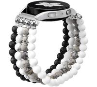 Newlibery Bracelet en pierre naturelle compatible avec Samsung Galaxy Watch 7/6/5/4 40 mm 44 mm, 6/4 Classic 43 mm, 47 mm, 42 mm, 46 mm, Watch 5 Pro 45 mm, 3 41 mm, 20 mm Bracelet élastique fait main