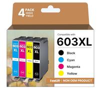 NewLift Lot de 4 Cartouches d'encre 603XL compatibles avec Epson 603 pour Expression Home XP-4155 XP-3100 XP-2100 XP-4150 XP-4105 XP-4100 XP-3155 XP-3150 XP-3105 XP-2155 Workforce