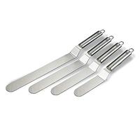 NEWLINE NY Ensemble de 4 spatules en acier inoxydable professionnel Baker's - Lames décalées de 6 "8" 10" et 12" pour une meilleure décoration de glaçage