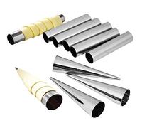 NEWLINE NY Tubes en acier inoxydable 10 pièces Fromage de verseurs fixés, 6 + 4 circulaires coniques formes de pâte cannoli