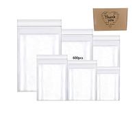 newlng 600 Pièces Sacs Grip Seal Assortiment de Sachets Plastique à Fermeture Set De 6 Tailles Différentes Sachets Plastique Transparents Refermables Lot De Sac Fermeture Pression