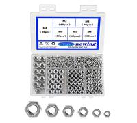 newlng Ecrous Hexagonaux M2 M3 M4 M5 M6 M8 Écrou de Blocage A2 -DIN 934 / ISO 4032 Assortiment Kit Acier Inoxydable 304 Ecrous Frein 310 Pièces pour Contre-Ecrou Boulon Visserie