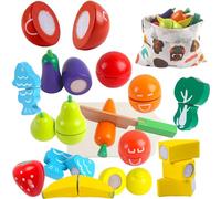 newlng Fruits en Bois à Découper Jouets Ustensile Fruits et Légumes Cuisine en Bois Enfant 2 Ans Cadeau pour Anniversaire Noël Journée des Enfants Paques Enfant Fille Garcon 3 4 5 6 Ans