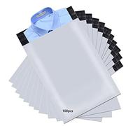 newlng Lot de 100 sacs d'expédition en plastique - 320 x 450 mm - Opaques et indéchirables - Autocollants pour vêtements, marchandises, textiles, logistique, emballage - Blanc