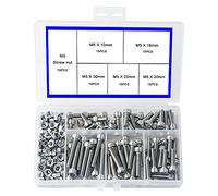 newlng M5 Vis à Tête Cylindrique à Six Pans Creux en Acier Inoxydable 304 Pièces Mécaniques à Tête Cylindrique à Six Pans Creux et à écrous Bouton à Tête Hexagonale Socket(Boulon 75PCS, écrou 75PCS)