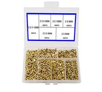 newlng Petite Vis À Tête Plate Croisée Vis Auto-Taraudeuse Armoire Charnière De Porte Charnières, Accessoires électroniques à Vis Multifonctionnel DIY Micro Vis Ensemble Or 1200PCS