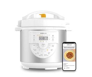 Newlux - Cuiseur programmable Blanc Chef Pot V170 6L avec Voice 15 fonctions 1000W programmable 24h 4 niveaux de pression