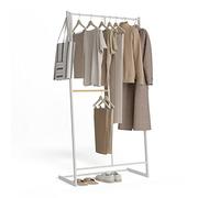Newlux - Portant a Vetement Résistants jusqu'à 15kg Hangy One 15 Double Hauteur. Penderie Vetement Métalliques avec une Grande Stabilité | Montage Facile | Espace Pantalons | 80x40x160cm | Blanc