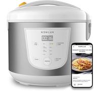 NEWLUX - Robot de cuisine multifonction 5L, programmable jusqu'à 24H, cuisson automatique, 8 menus préréglés et fonction de maintien au chaud jusqu'à 24H. Comprend un seau antiadhésif | Blanc