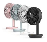 Newlux - Ventilateur de bureau USB Windpure Desk W300 avec 4 V, tête abatible, batterie au lithium jusqu'à 50 min. Ventilateur de bureau silencieux (<30 dB) pour bureau, maison ou camping (noir)