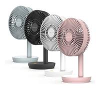 Newlux - Ventilateur de bureau USB Windpure Desk W300 avec 4 V, tête abatible, batterie au lithium jusqu'à 50 min. Ventilateur de bureau silencieux (<30 dB) pour bureau, maison ou camping (corail)
