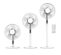 Newlux - Ventilateur sur pied avec télécommande 3 en 1 W1050 Smart 10 pales Ø40 cm, 3 voilages et minuteur 18 h. Ventilateur de piédestal oscillant 90° avec hauteur réglable 130, 100 ou 70 cm (blanc)