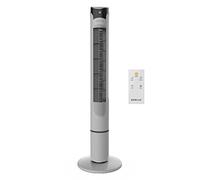 Newlux - Ventilateur tour sans pales W130 (45 W) avec hauteur 103,5 cm, 3 voiles, oscillation 70 °, minuterie 12 h et design compact. Ventilateur sur pied avec télécommande (Gris métallisé)