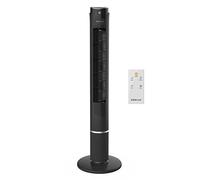 Newlux - Ventilateur tour sans pales W130 (45 W) avec hauteur 103,5 cm, 3 voiles, oscillation 70 °, minuterie 12 h et design compact. Ventilateur sur pied avec télécommande (Noir)