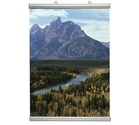 NEWLY - Porte affiche Poster Snap - Système d'accrochage suspendu et discret pour affiches et posters en Aluminium Silver, 70 cm de large