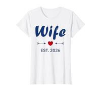 Newlywed Marriage Quote Minimalist Simple Wife Est 2026 T-Shirt