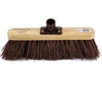 Newman & Cole Tête de balai en bois avec base rigide en poils durs naturels - Tête de balai de rechange pour balayer la brosse de jardin - Tête de brosse à bois - Connecteur de fixation
