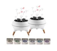 Newmelo Diffuseur De Méduses, 7 Couleurs LED Diffuseurs De Lampe Méduses Dansantes, Diffuseur D'huiles Essentielles Silencieux, Humidificateur avec Télécommande, Brume Dansante, Minuteri(2pcs)