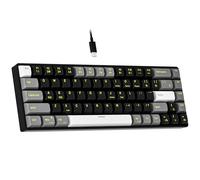 Newmen GM681 Clavier mécanique 60 % 68 touches, clavier mécanique de jeu USB compact, rétroéclairé à DEL personnalisé, remplaçable à chaud, pour PC Gamer, Win Mac, noir/blanc/gris, interrupteur rouge