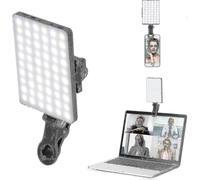 Newmowa 60 Led High Power Rechargeable Clip Fill Video Light with Front Back Clip, Adjusted 3 Light Modes for Phone, Iphone, Android, Ipad, Laptop