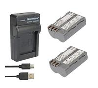 Newmowa en-EL3 Batterie (2 accus) et Chargeur USB pour Nikon en-EL3 EN-EL3e | Compatible avec Nikon EN-EL3 EN-EL3e et Nikon D50, D70, D70s, D80, D90, D100, D200, D300, D300S, D700