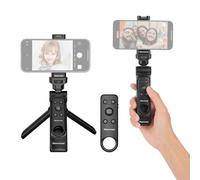 Newmowa Mini Téléphone Trépied Selfie Poignée avec Télécommande pour iPhone | Poignée Vlog Portable pour Prise de vue vidéo et Photo/Changement d'Objectif, pour iPhone 12 et supérieur (iOS 15 ci-Dessus)