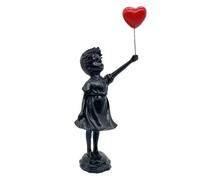 Newmyth Figurine de Fille Mignonne avec Ballon en résine pour décoration d'intérieur, Statue de Fille avec cœur Rouge, Figurine d'art Moderne pour décoration de Table, bibliothèque