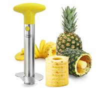 Newness Decoupe Ananas, Tranche Ananas Couteau d'ananas en Acier Inoxydable [Amélioré, renforcé, Lame Plus épaisse], Corer pour la Maison et la Cuisine, Jaune
