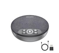 NEWORK Haut-parleur de conférence avec microphone à 360°, prise vocale 3M, connexions Bluetooth/filaire/dongle, batterie 2600 mAh pour une utilisation de 6 heures, double appareil Daisy Chain,