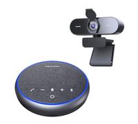 NEWORK Pack Visio 4K Webcam + Haut-Parleur de Conférence Bluetooth