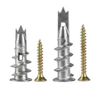 Newoutset 90 Pcs M4 Chevilles Métal Autoforeuses, pour Plâtre & Béton