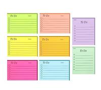 Newplenty 8 Bloc-Notes To Do List,Notes Autocollantes Colorées avec Lignes,Sticky Notes Adhésifs pour le Bureau, la Maison, l'école (400 Feuilles au Total) (10 x 7 und 8.9 x 7.6 cm)
