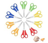 Newpop 10 Pièces Ciseaux Scolaire, Ciseaux Bout Rond Enfant, Ciseaux Enfants avec Échelle, Ciseaux Ecole Primaire, Ciseau de Sécurité, Ciseaux de Coupe Adaptatifs pour Enfants (13 cm, 5 Couleurs)