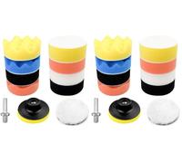 Newpop 11 Pièces Éponge de Polissage, Pad Polissage Voiture Auto Agrippant (Lot de 2)