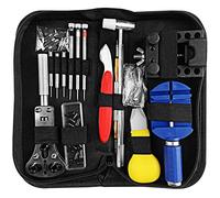 Newpop 147 Pcs Kit de Réparation de Montre, Professionnel Kit Montre Demontage Bracelet, Outils Horlogerie avec Étui de Transport, Tournevis Horloger, Réglable Ouvre Boitier pour Changement Pile
