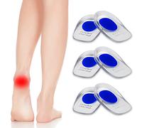 Newpop 3 Paires Talonnettes en Gel, Epine Calcaneenne Silicone Talonette, Soulage Douleurs Pieds Semelle Talon, Tendinite et Fasciite Plantaire Orthopédique Coussinet pour Homme et Femme (S, Bleu)