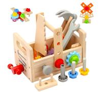 Newpop Malette Outils Enfant, Boite a Outils Enfant, Outils Jouets Bois, Outils de Bricolage pour Garçons et Filles, Constructions Boîte à Outils, Ensemble de Educatif Jouet, Aux Garçons et Aux Filles