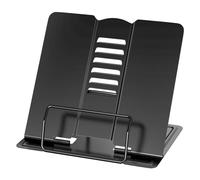 Newpop Noir Support Livre, Porte Partitions, Lutrin de Lecture, Reposes de Recettes Cuisine, Réglable Pupitre de Lectures Ouvert, Tenirs Livres pour Lire au Lit, Book Stand Multifonctionnelle, Métal.