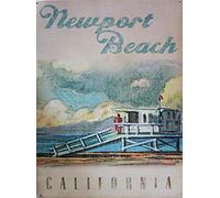 Newport Beach Life Guard Station Plaque en métal aspect vintage 20,3 x 30,5 cm