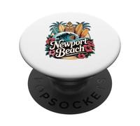 Newport OC Beach Planche de Surf Home of The Wedge Art PopSockets PopGrip Adhésif