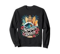 Newport OC Beach Planche de Surf Home of The Wedge Art Sweatshirt