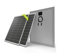 Newpowa® Lot de 2 panneaux solaires monocristallins haute efficacité photovoltaïque mono cellule solaire pour camping-car, abris de jardin, bateau, 100 W, 12 V