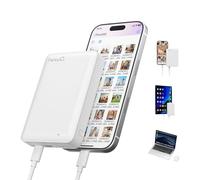 NEWQ Disque dur externe de 2 To pour iPhone, USB-C et appareil de stockage de photos compatible Lightning, sauvegarde des photos/vidéos en un clic pour libérer de l'espace sur le téléphone, prise en