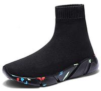 NEWQSING Mode Unisexe Slip-on Haute Coupe Marche Formateurs Confort Couple Mocassins Chaussures Tricot Gym Baskets