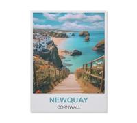 Newquay Cornwall,Puzzle pour Adultes 1000 Pièces en Bois Puzzles Jeu Cadeau Accueil Décoratif Mots Croisés(75x50cm)-ES47
